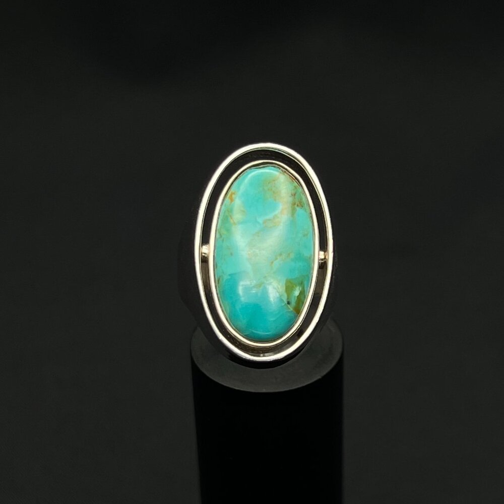 Turquoise and Lapis Lazuli Reversible Ring